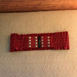 Hot Red Scrunchie Waist Belt
